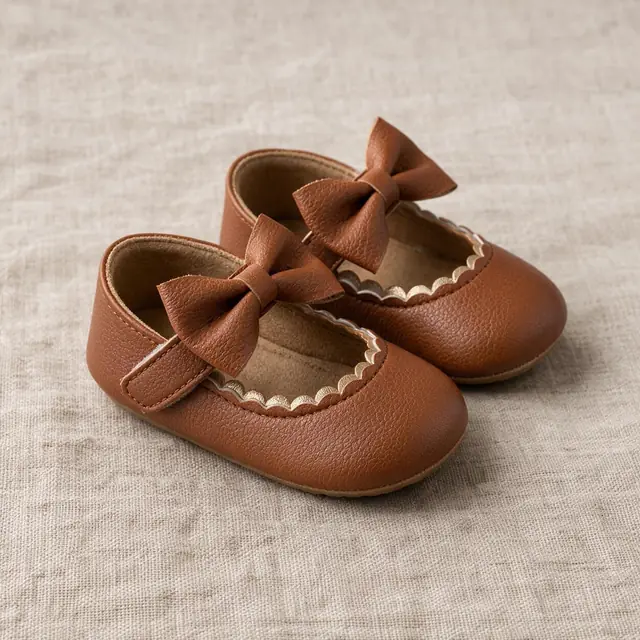 Shell-Edge Ribbon Mary Janes